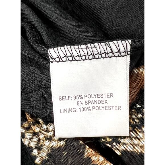 Jane + Delancey Snakeskin Python Brown Black Long Sleeve Sheer Blouse Size XL - Picture 8 of 9